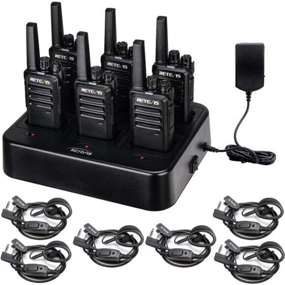 Walkie Talkies with Earpiece, Portable FRS Two-Way Radios Rechargeable - Picture 1 of 7